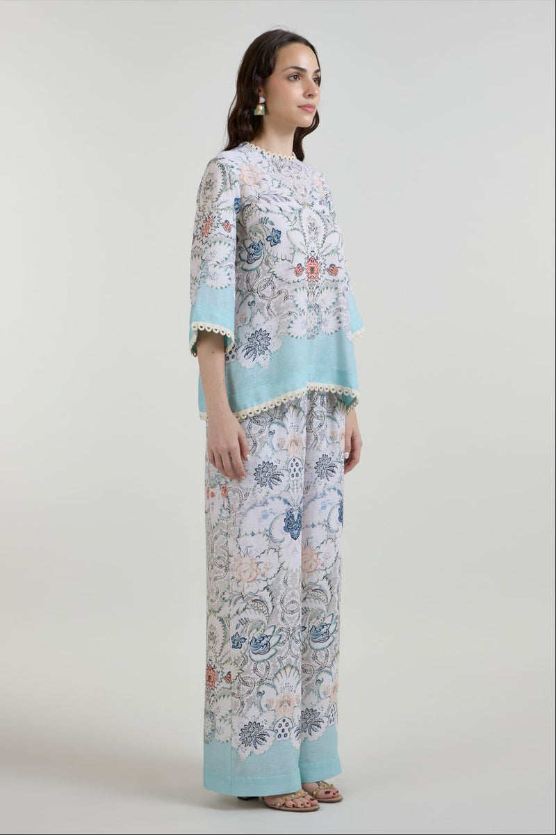 Tyla Tunic Pants Set linen co-ord set by SOBARIKO in white for women Worldwide