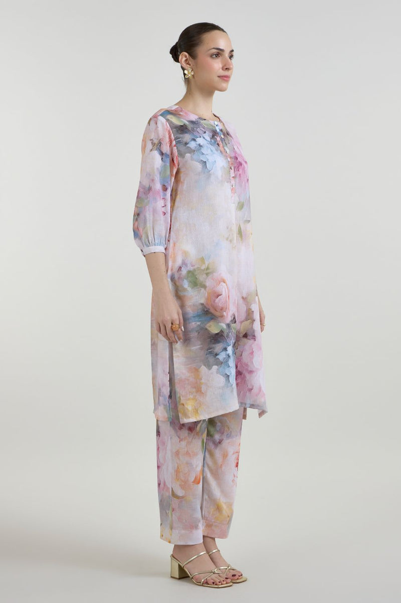 Olivia Kurta Set linen co-ord set by SOBARIKO for women Worldwide