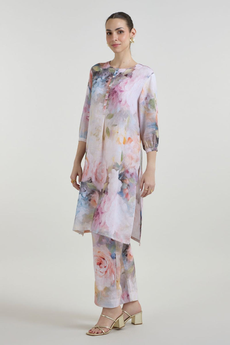 Olivia Kurta Set linen co-ord set by SOBARIKO for women Worldwide