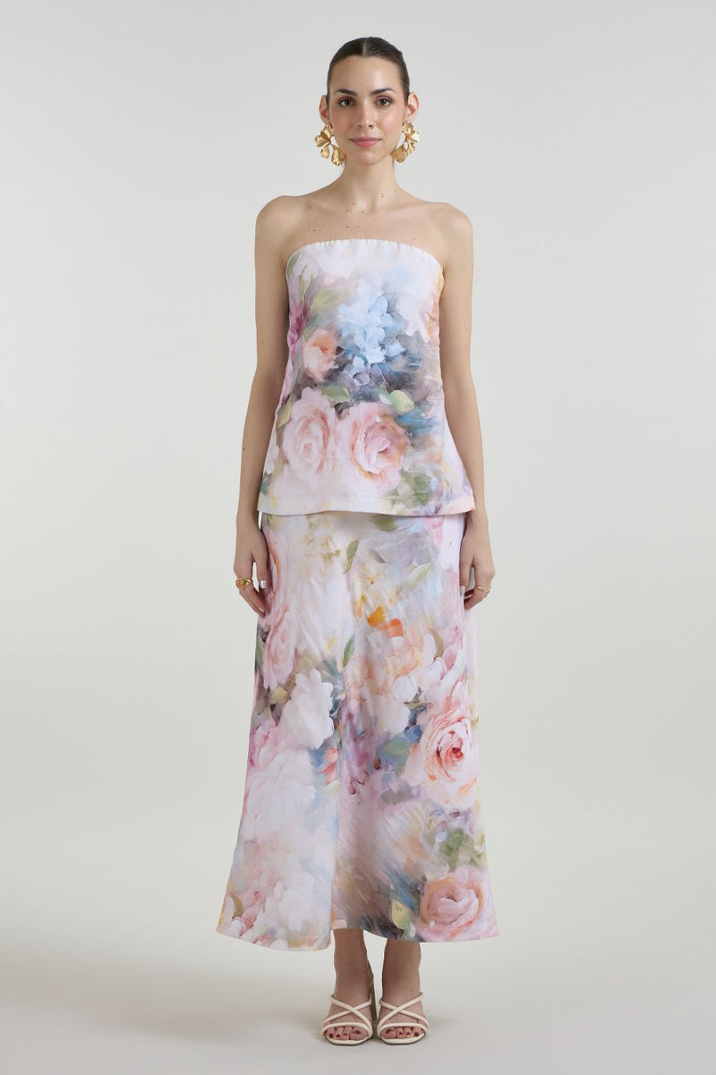 Olivia Strapless 2-1 Dress linen dress by SOBARIKO for women Worldwide