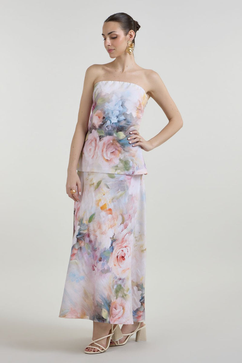 Olivia Strapless 2-1 Dress linen dress by SOBARIKO for women Worldwide