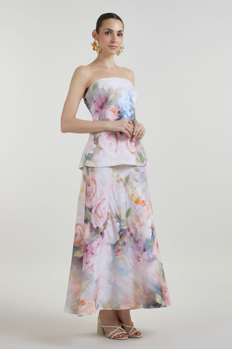 Olivia Strapless 2-1 Dress linen dress by SOBARIKO for women Worldwide