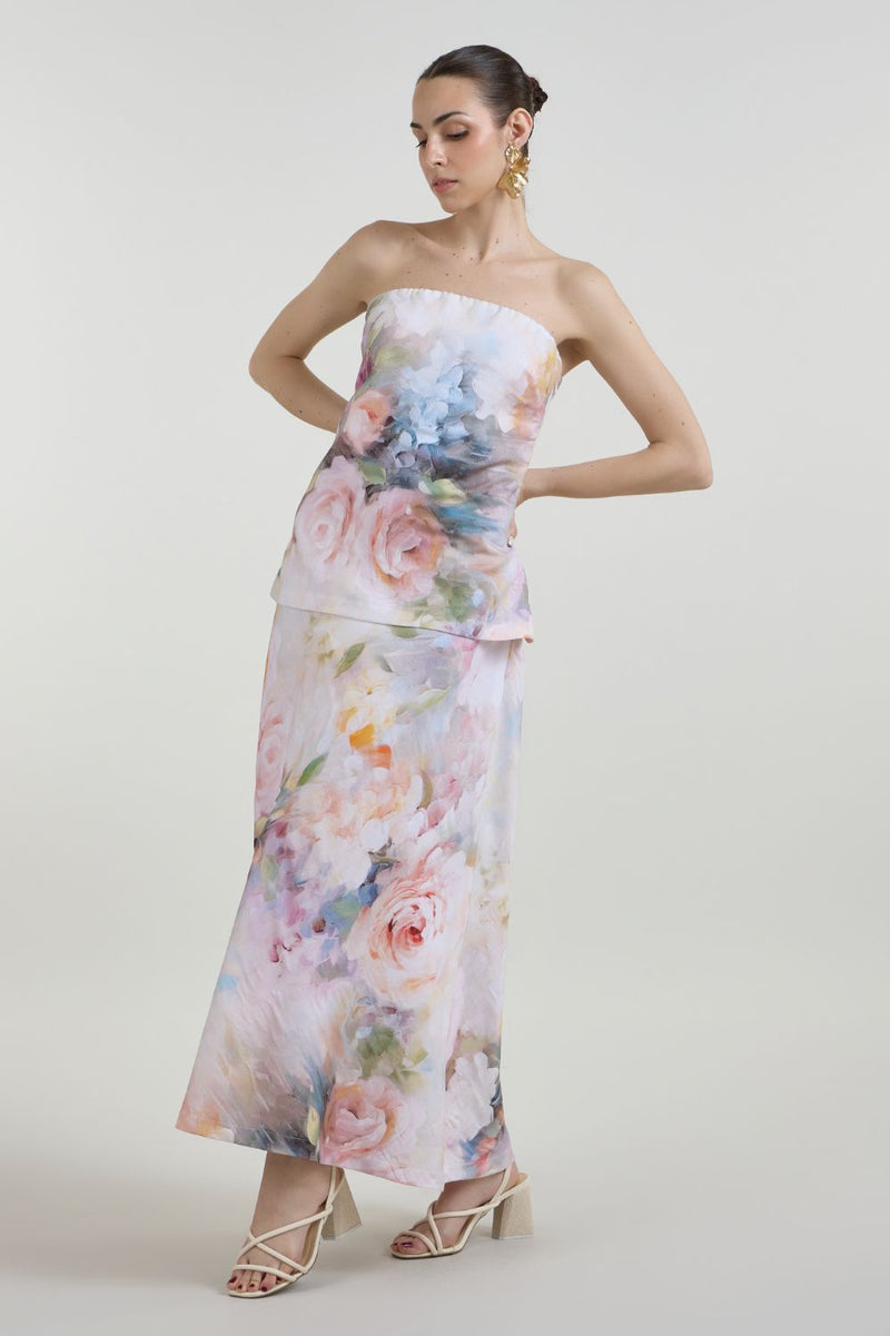 Olivia Strapless 2-1 Dress linen dress by SOBARIKO for women Worldwide