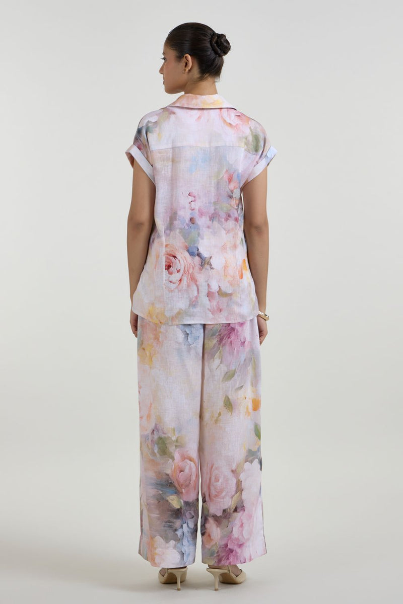 Olivia Twist Co-ord Set linen co-ord set by SOBARIKO in white for women Worldwide