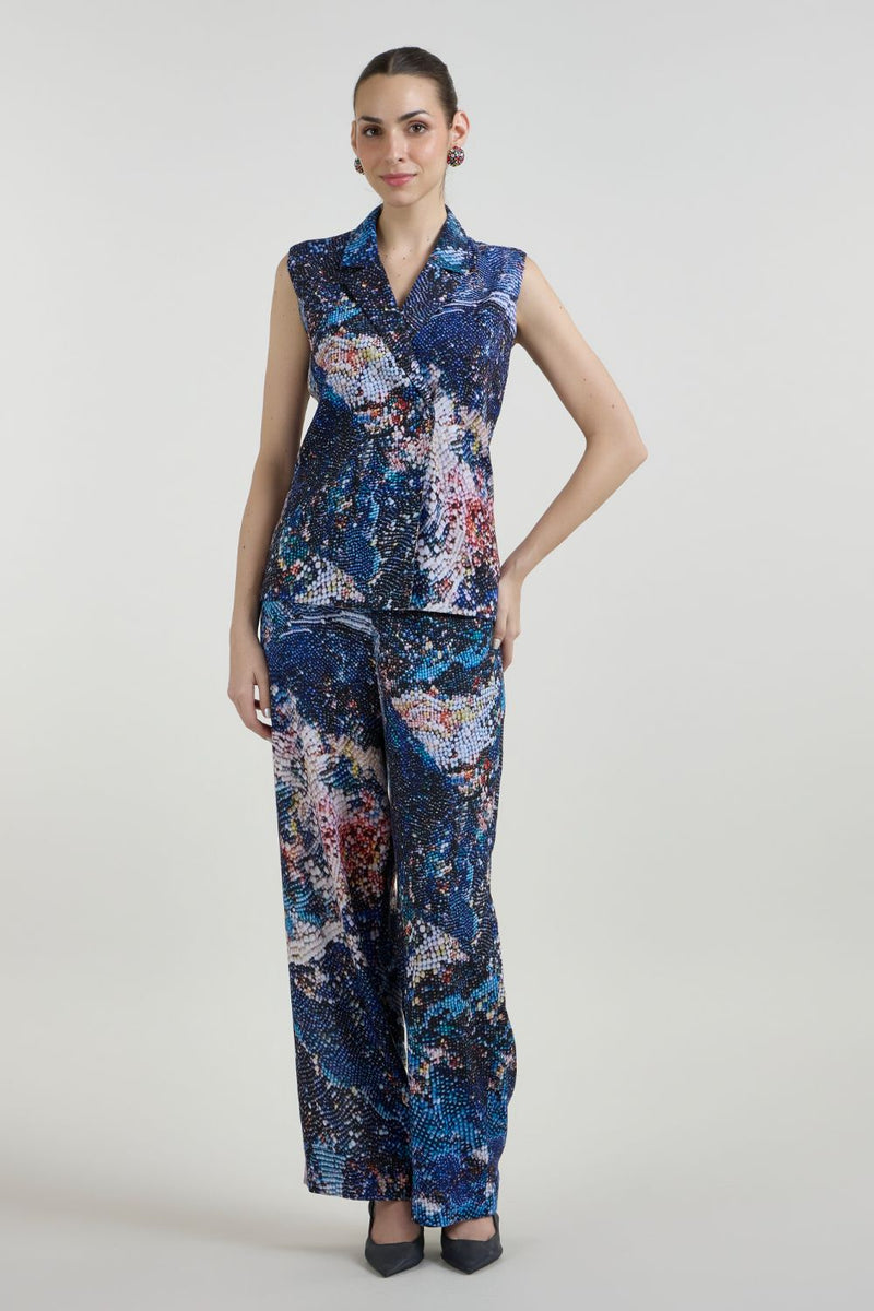 Mosaic Blazer Set linen co-ord set by SOBARIKO in multicolor for women Worldwide