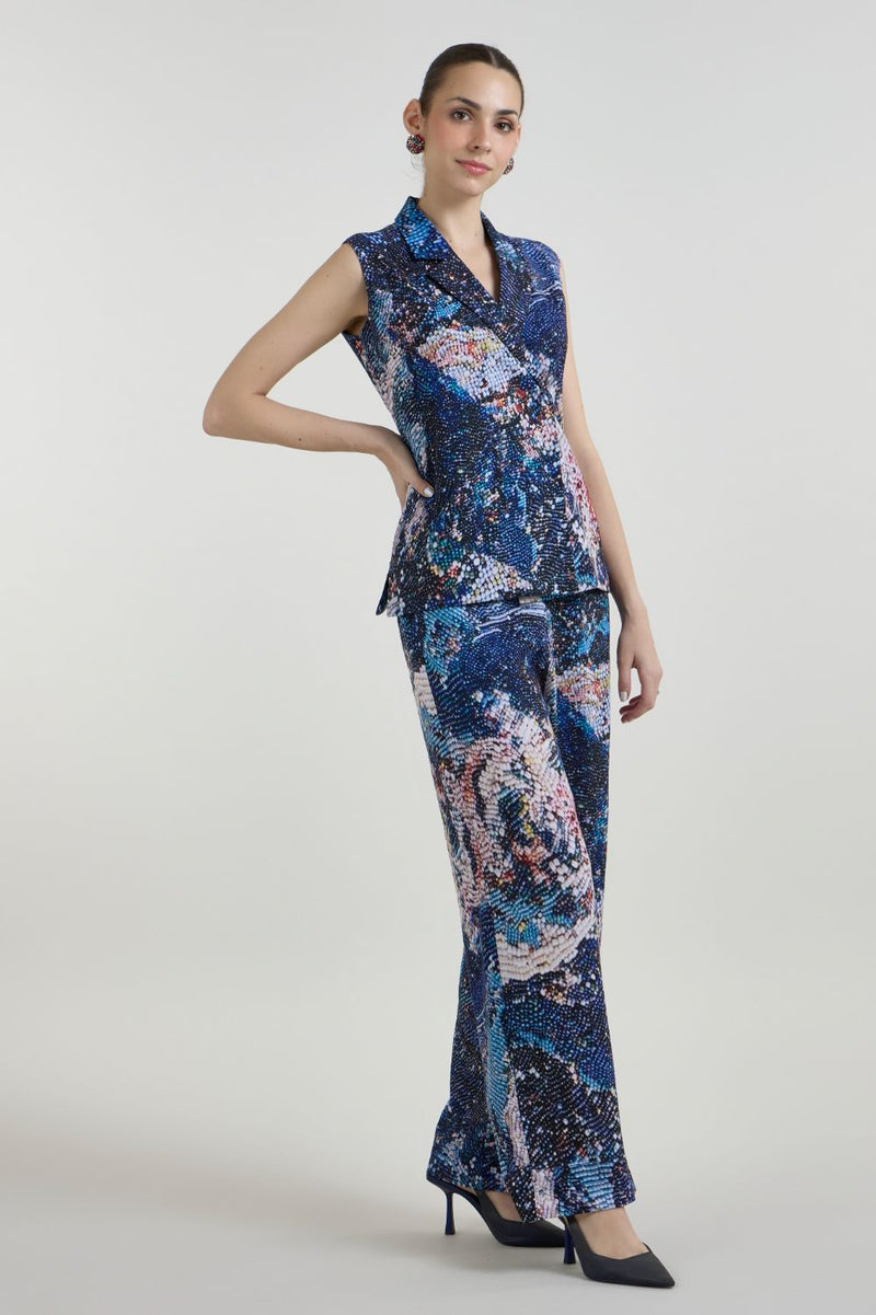 Mosaic Blazer Set linen co-ord set by SOBARIKO in multicolor for women Worldwide
