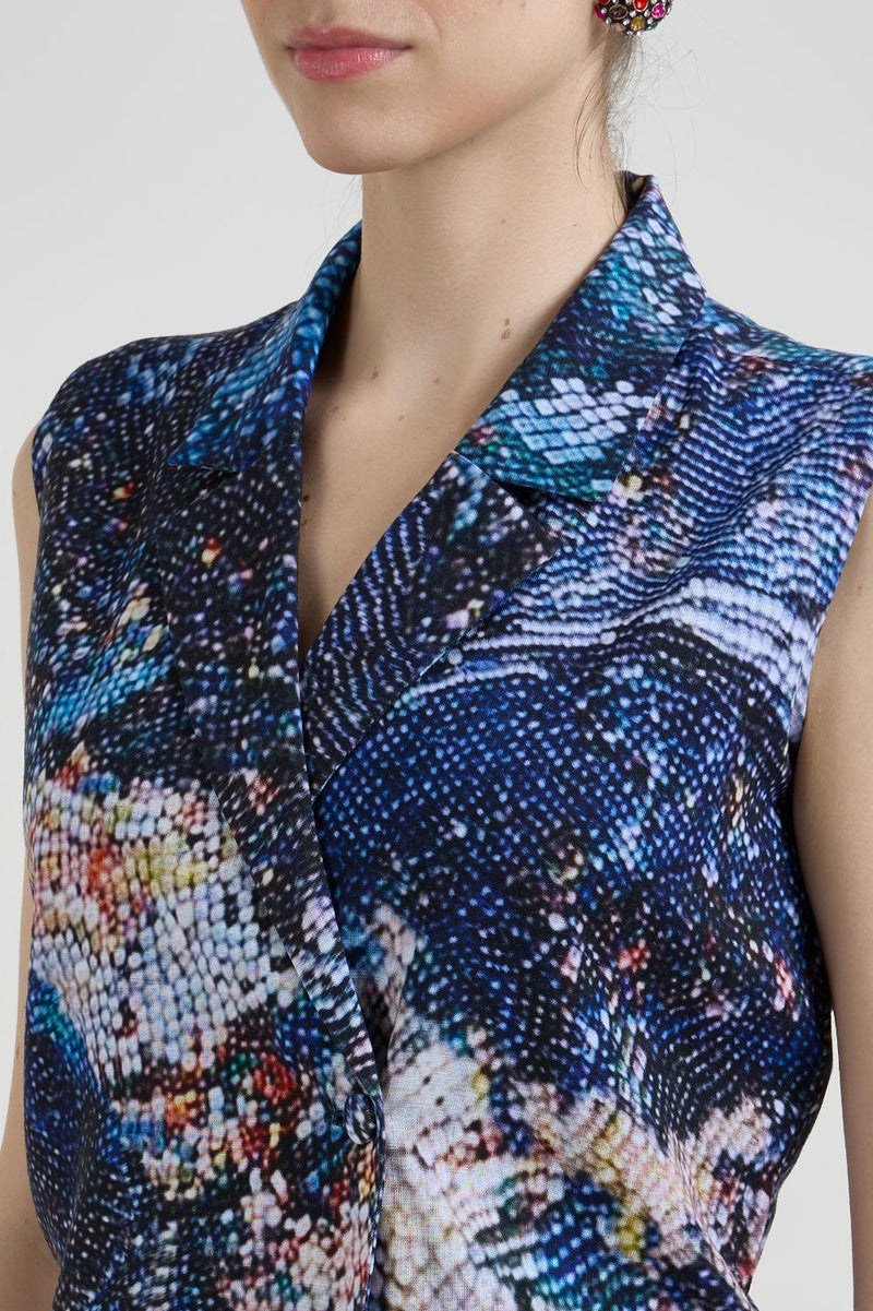 Mosaic Blazer Set linen co-ord set by SOBARIKO in multicolor for women Worldwide