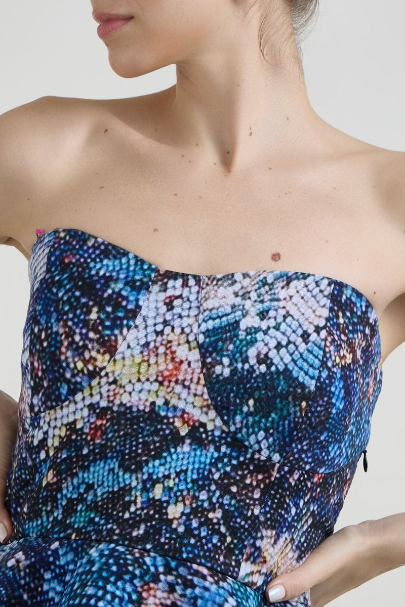 Mosaic Peplum set linen co-ord set by SOBARIKO in multicolor for women Worldwide