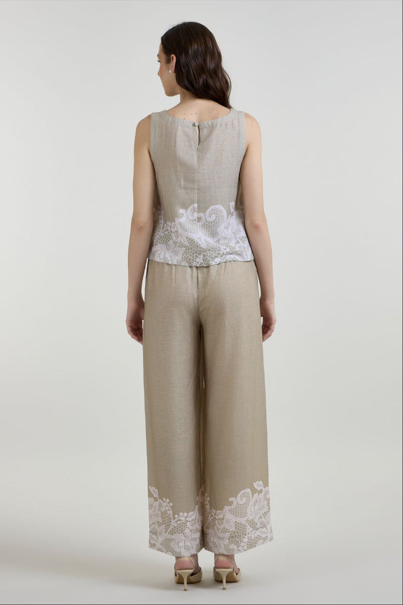 Lucy Co-ord Set linen co-ord set by SOBARIKO in khaki for women Worldwide