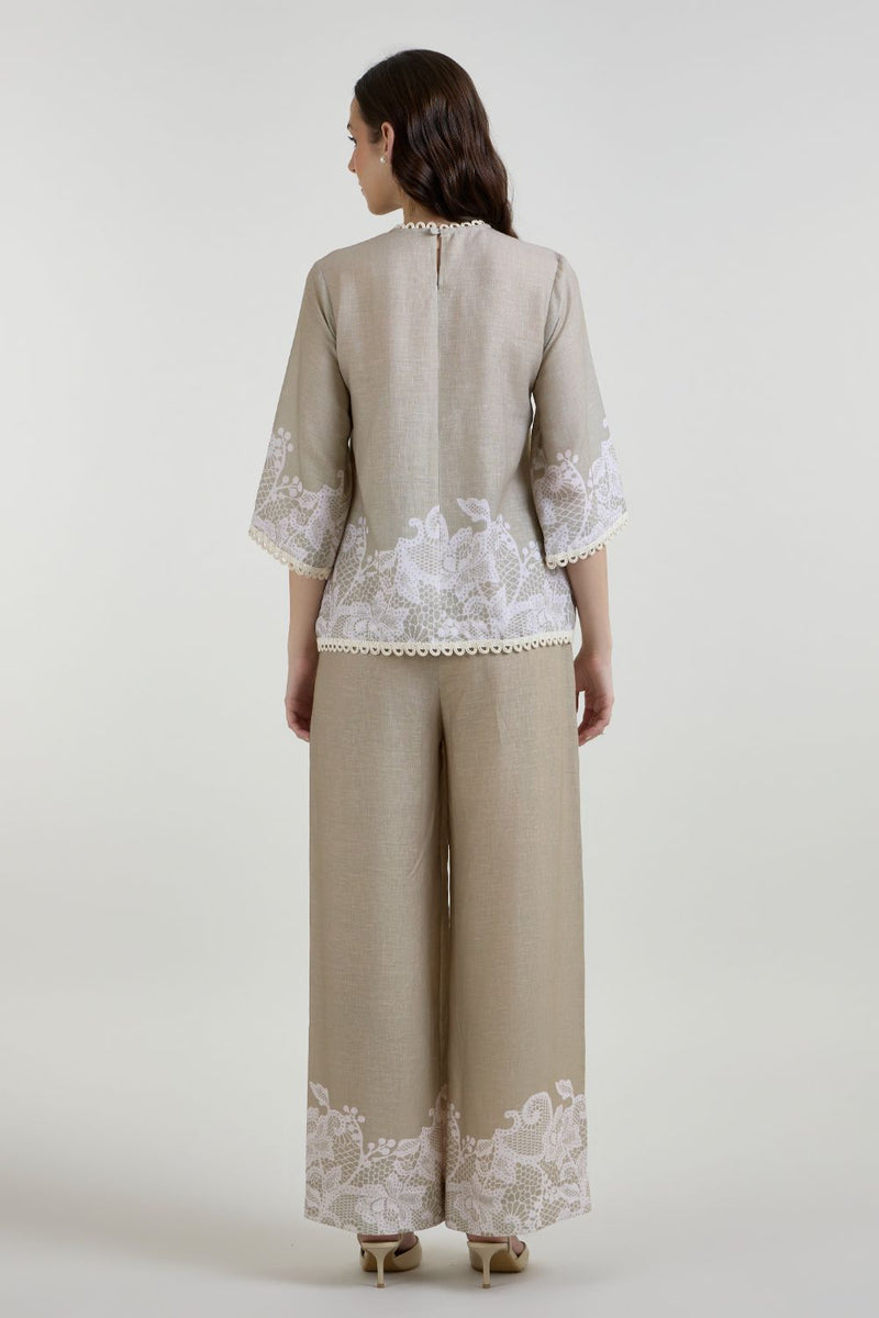Lucy Tunic Set linen co-ord set by SOBARIKO in khaki for women Worldwide