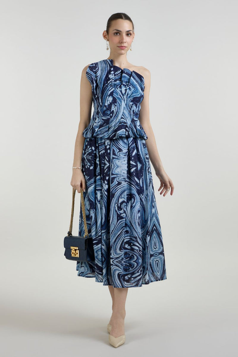 Marbela Fanfare Set linen co-ord set by SOBARIKO in blue for women Worldwide