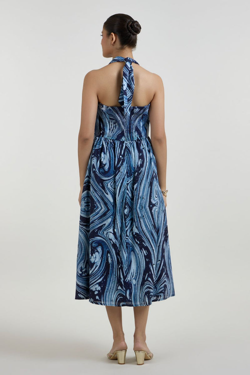 Marbela Halter dress linen dress by SOBARIKO for women Worldwide