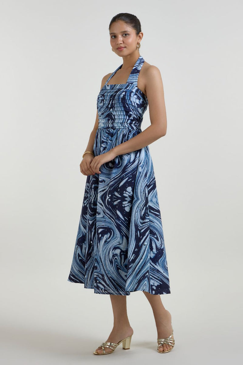 Marbela Halter dress linen dress by SOBARIKO for women Worldwide