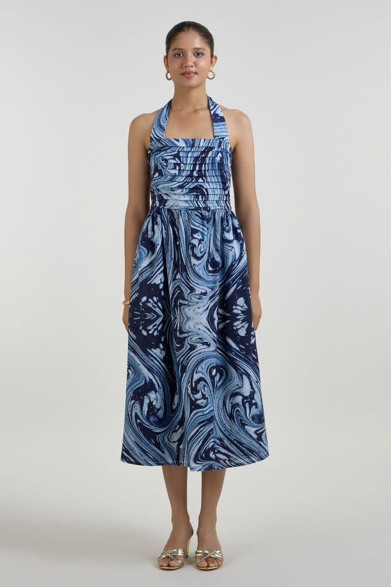 Marbela Halter dress linen dress by SOBARIKO for women Worldwide