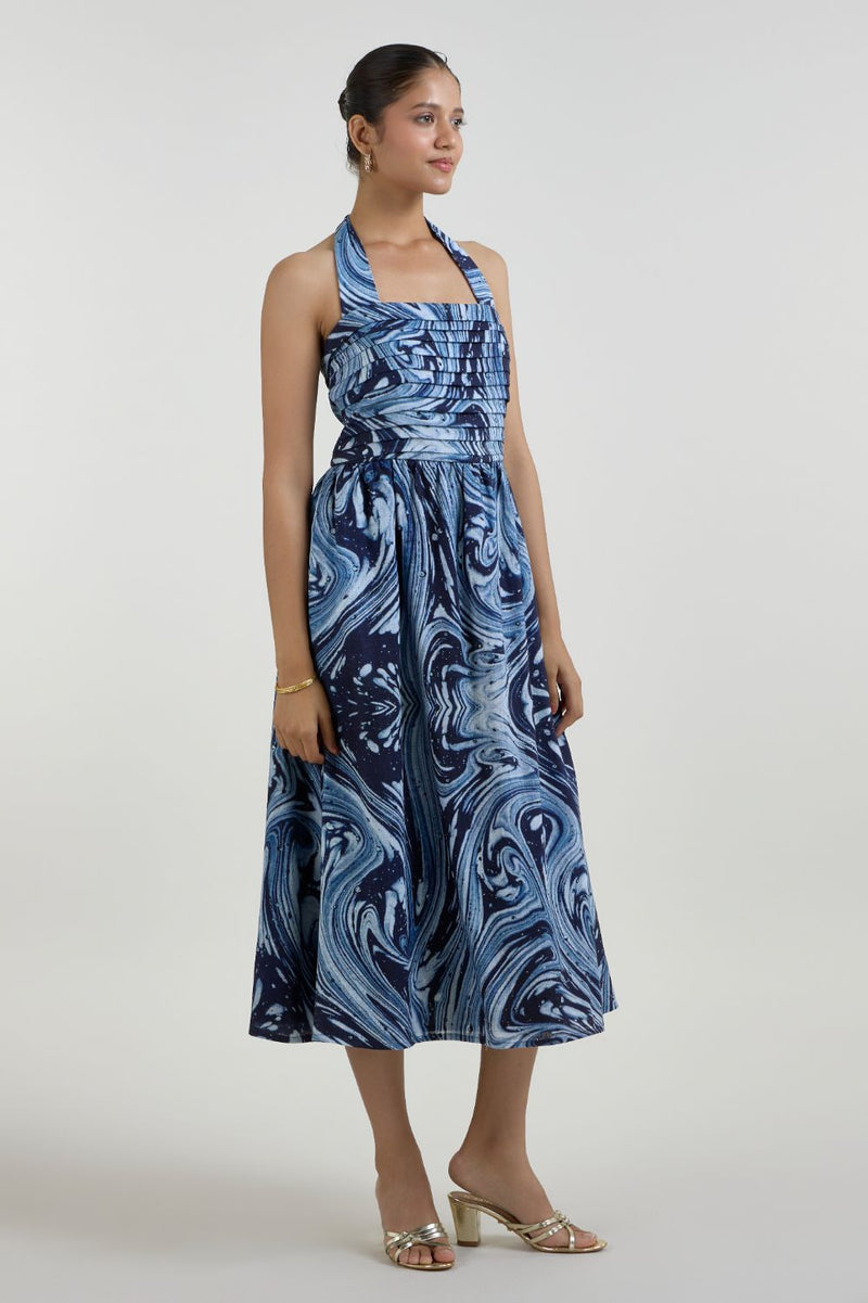 Marbela Halter dress linen dress by SOBARIKO for women Worldwide