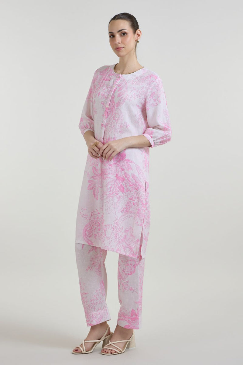 Rosia Kurta Set linen co-ord set by SOBARIKO for women Worldwide
