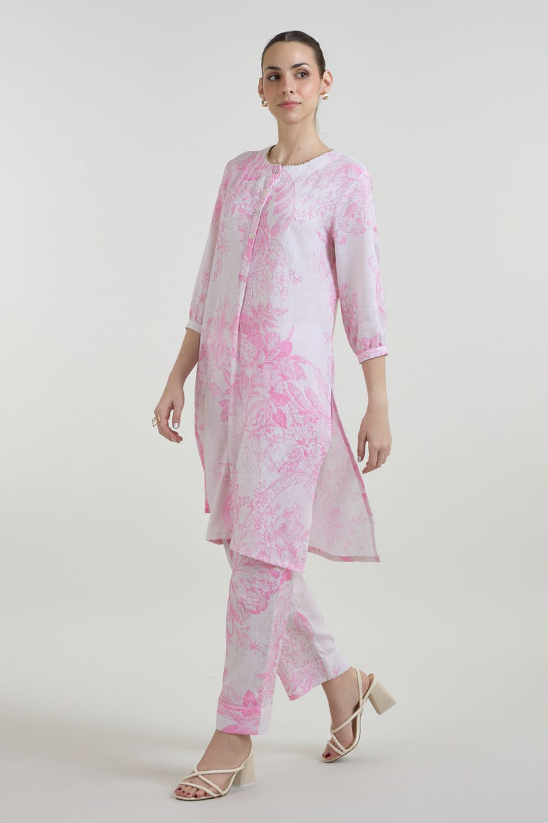 Rosia Kurta Set linen co-ord set by SOBARIKO for women Worldwide