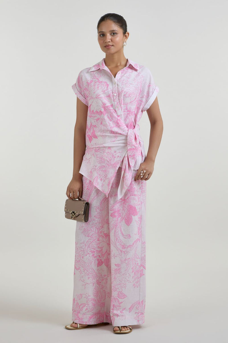 Rosia Twist Co-ord linen co-ord set by SOBARIKO in pink for women Worldwide