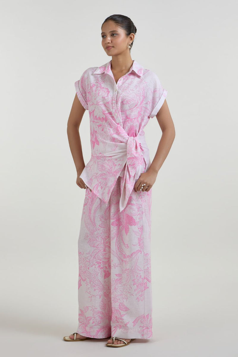 Rosia Twist Co-ord linen co-ord set by SOBARIKO in pink for women Worldwide