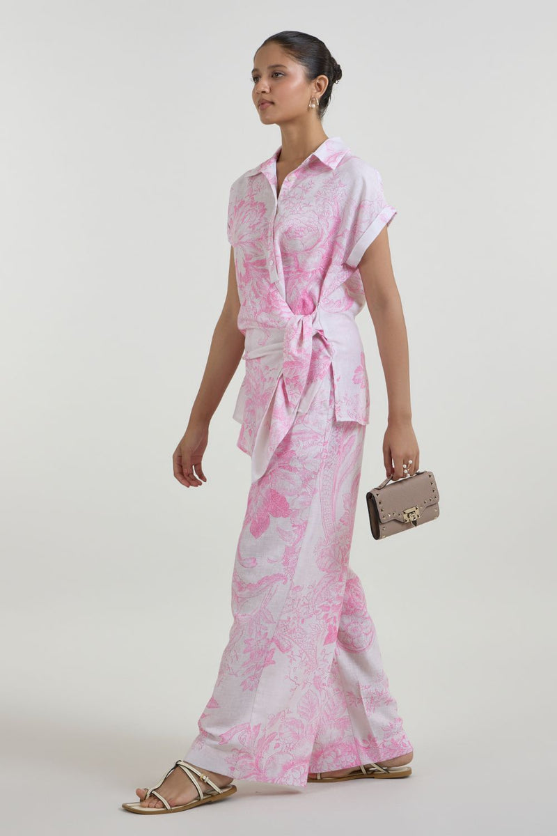 Rosia Twist Co-ord linen co-ord set by SOBARIKO in pink for women Worldwide