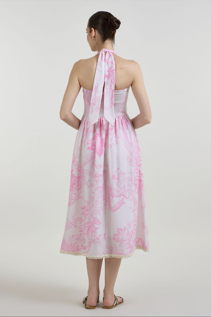 Rosia Halter Dress linen dress by SOBARIKO for women Worldwide