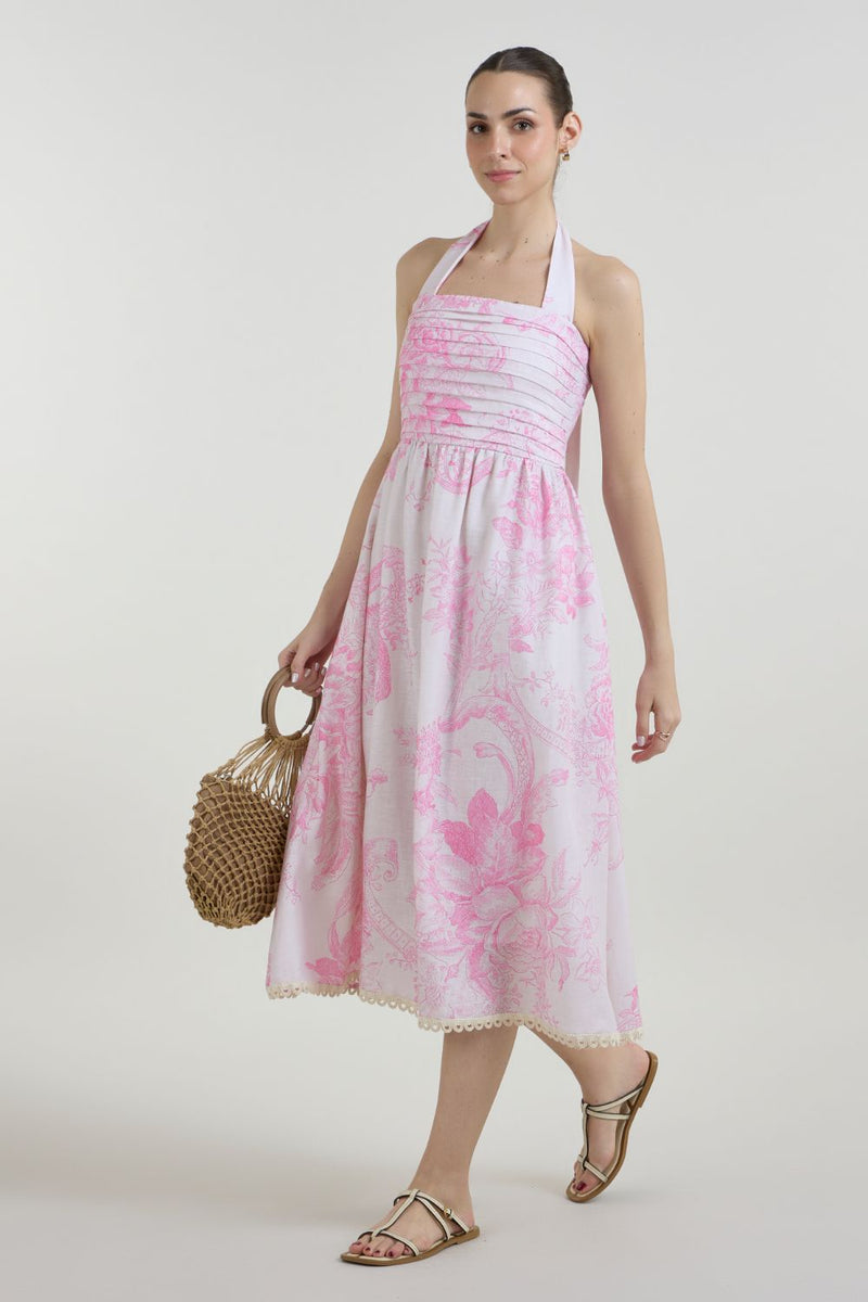 Rosia Halter Dress linen dress by SOBARIKO for women Worldwide