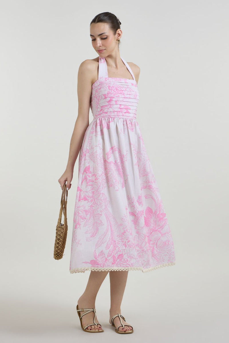 Rosia Halter Dress linen dress by SOBARIKO for women Worldwide