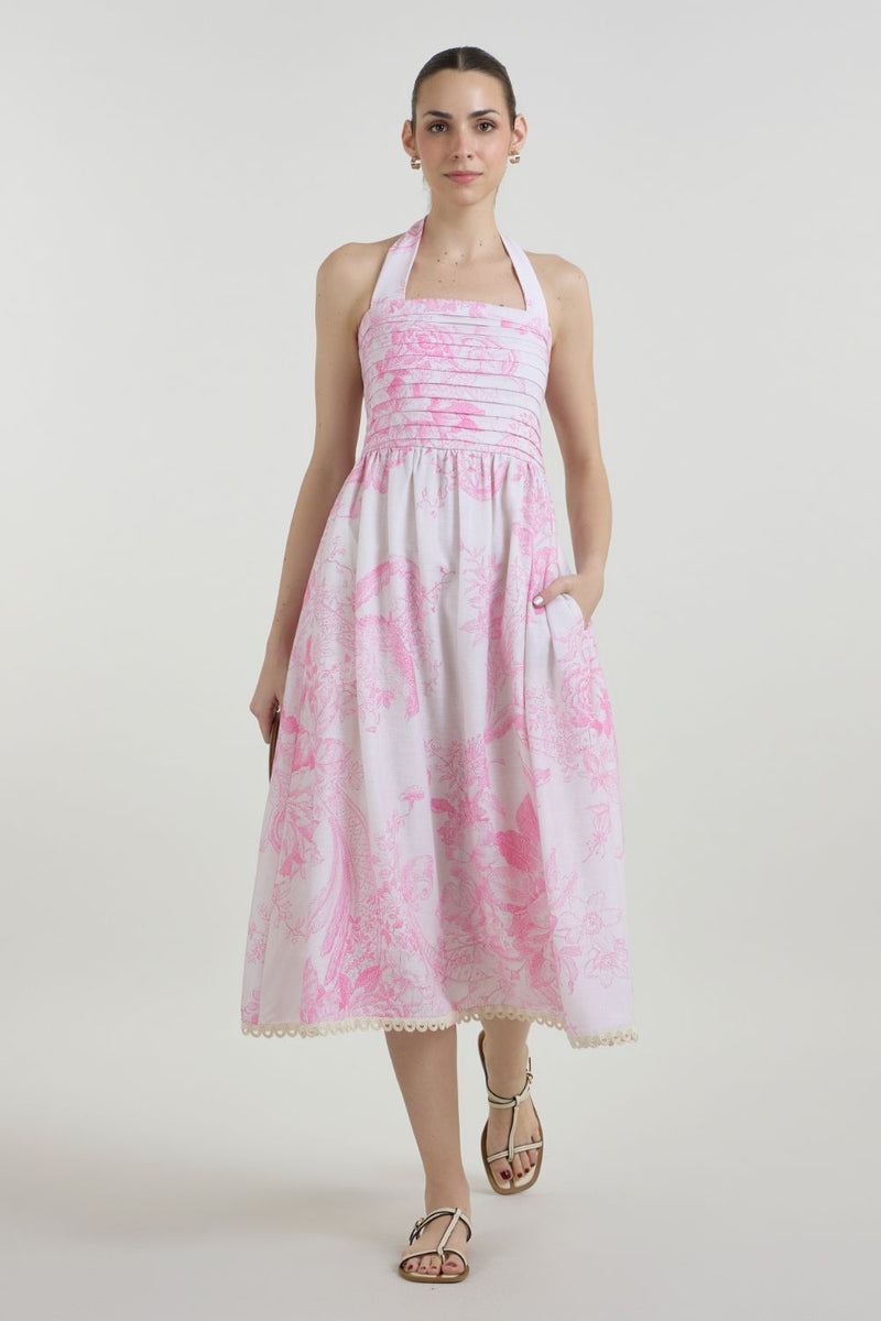 Rosia Halter Dress linen dress by SOBARIKO for women Worldwide