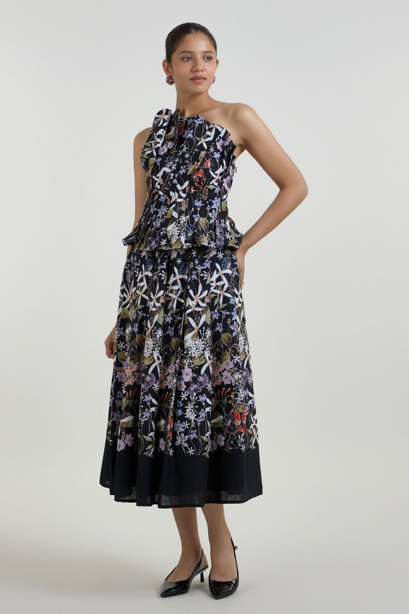 Eliza Fanfare Set linen co-ord set by SOBARIKO in black for women Worldwide