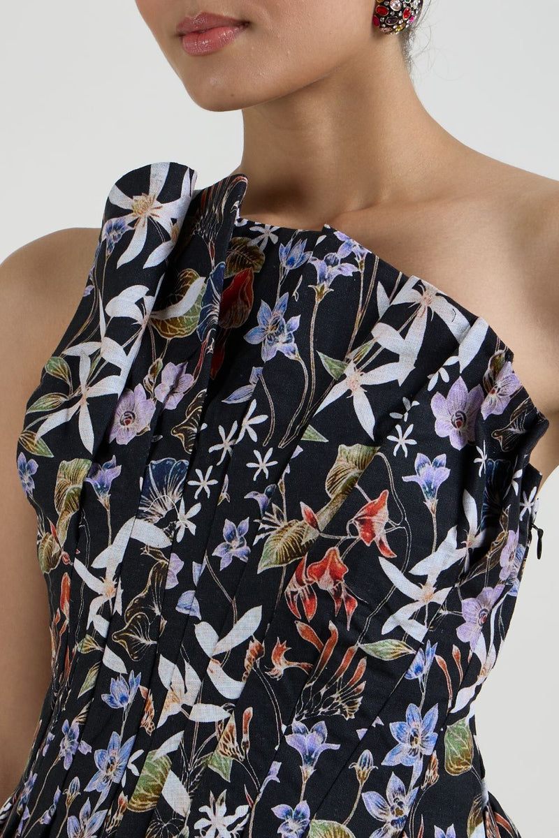 Eliza Fanfare Set linen co-ord set by SOBARIKO in black for women Worldwide