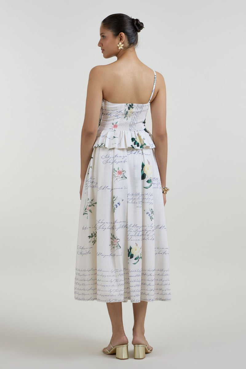 Poetry Fanfare Set linen co-ord set by SOBARIKO in ivory for women Worldwide
