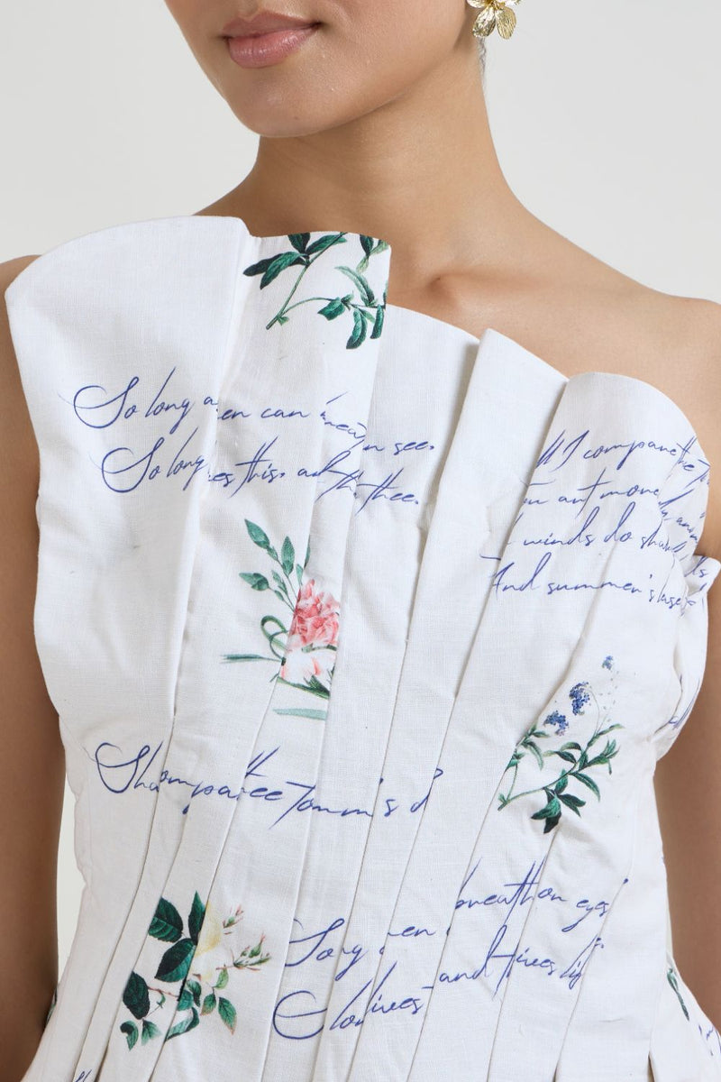 Poetry Fanfare Set linen co-ord set by SOBARIKO in ivory for women Worldwide