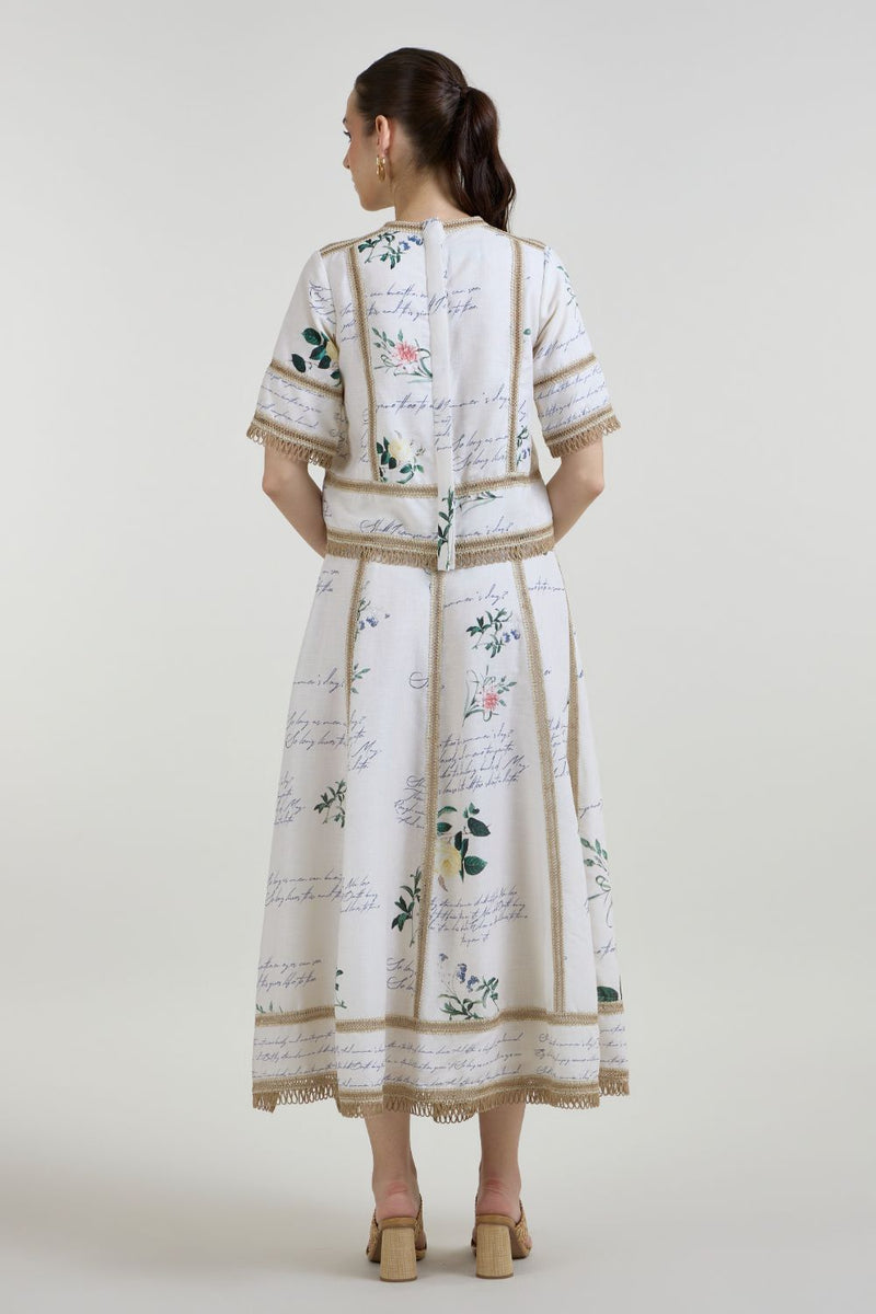 Poetry Raafia skirt set linen co-ord set by SOBARIKO in ivory for women Worldwide