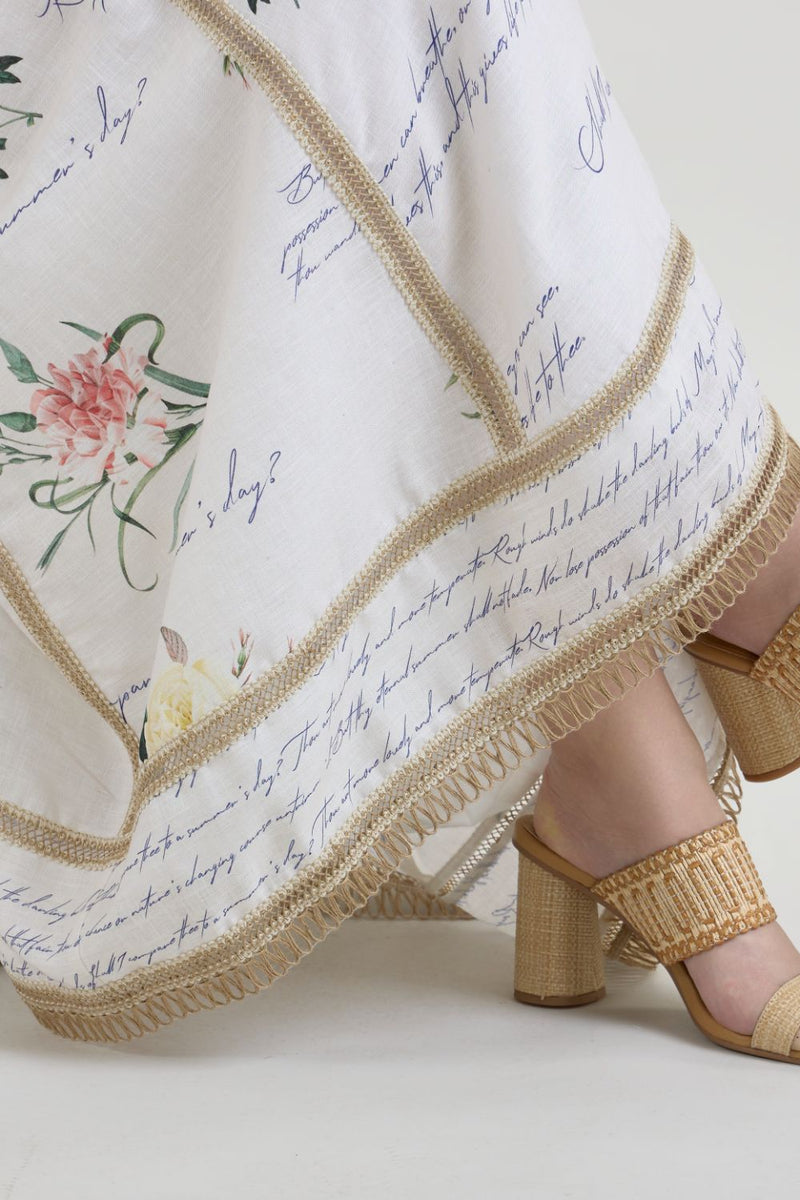 Poetry Raafia skirt set linen co-ord set by SOBARIKO in ivory for women Worldwide