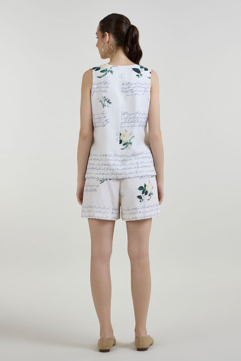 Poetry Blazer shorts Set linen co-ord set by SOBARIKO in ivory for women Worldwide