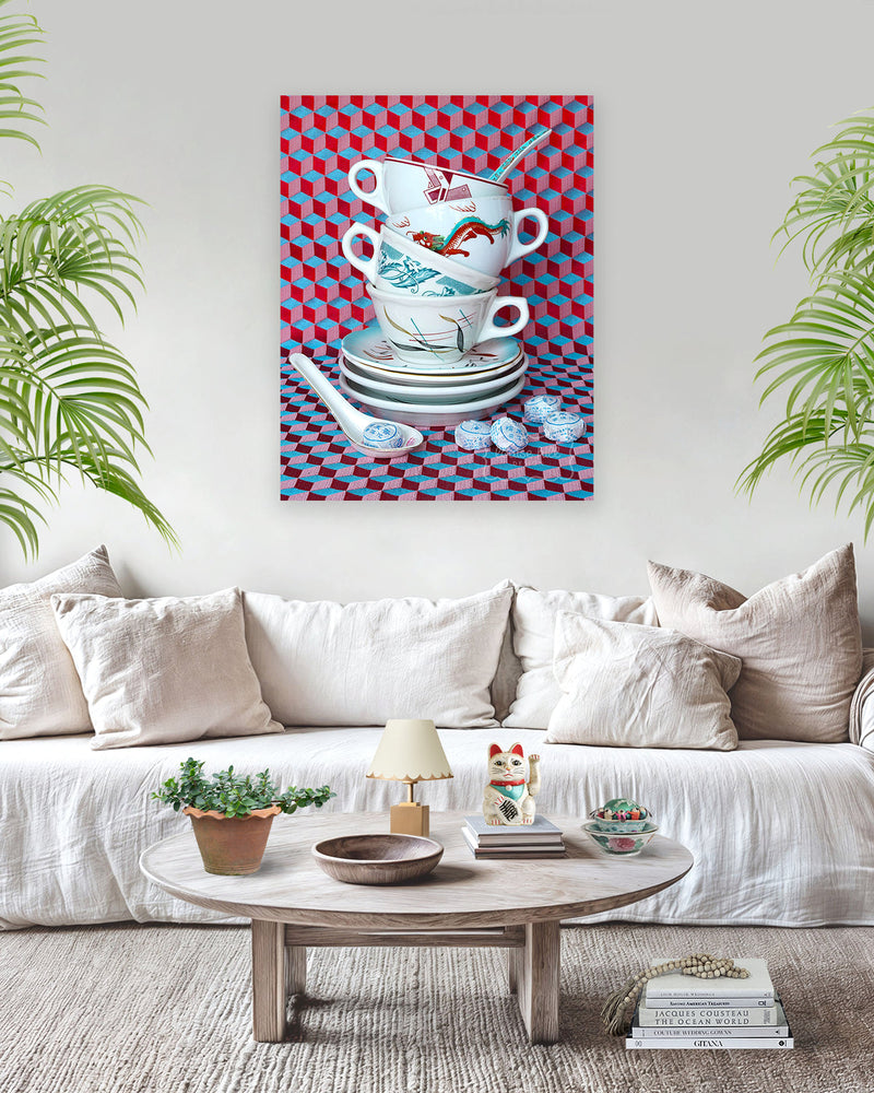 Still Life in Jade & Ruby Red