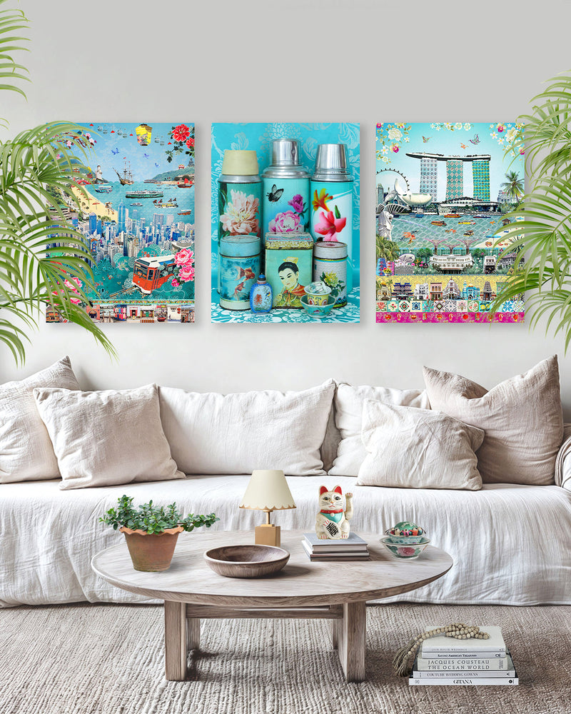 Still Life in Turquoise & A Pop of Pink