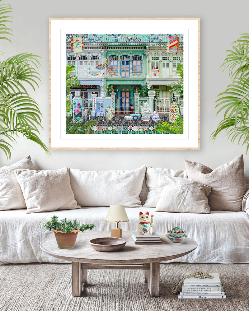 Shophouse Trio in Emerald Greens & Blues
