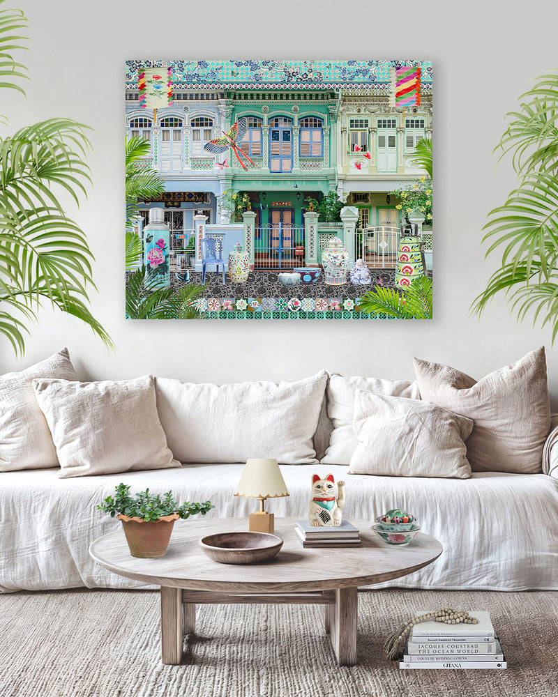 Shophouse Trio in Emerald Greens & Blues