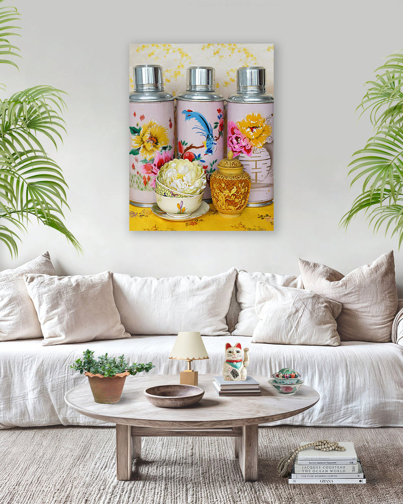Still Life in Pink Peony & Sunshine Yellow
