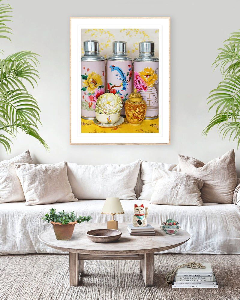 Still Life in Pink Peony & Sunshine Yellow