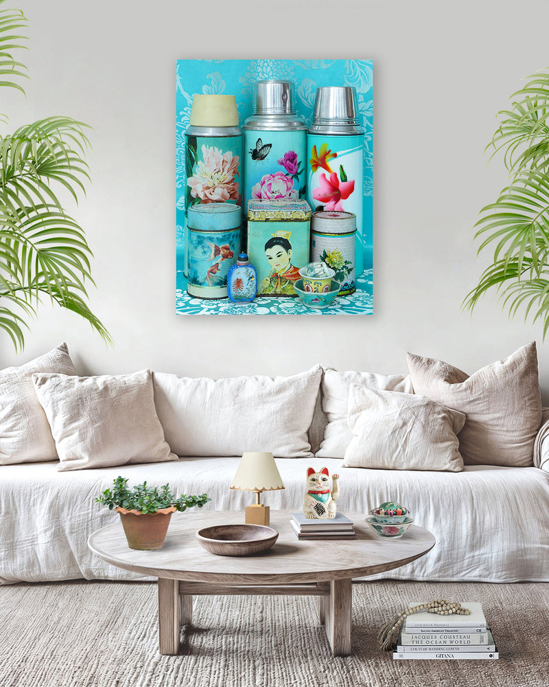 Still Life in Turquoise & A Pop of Pink