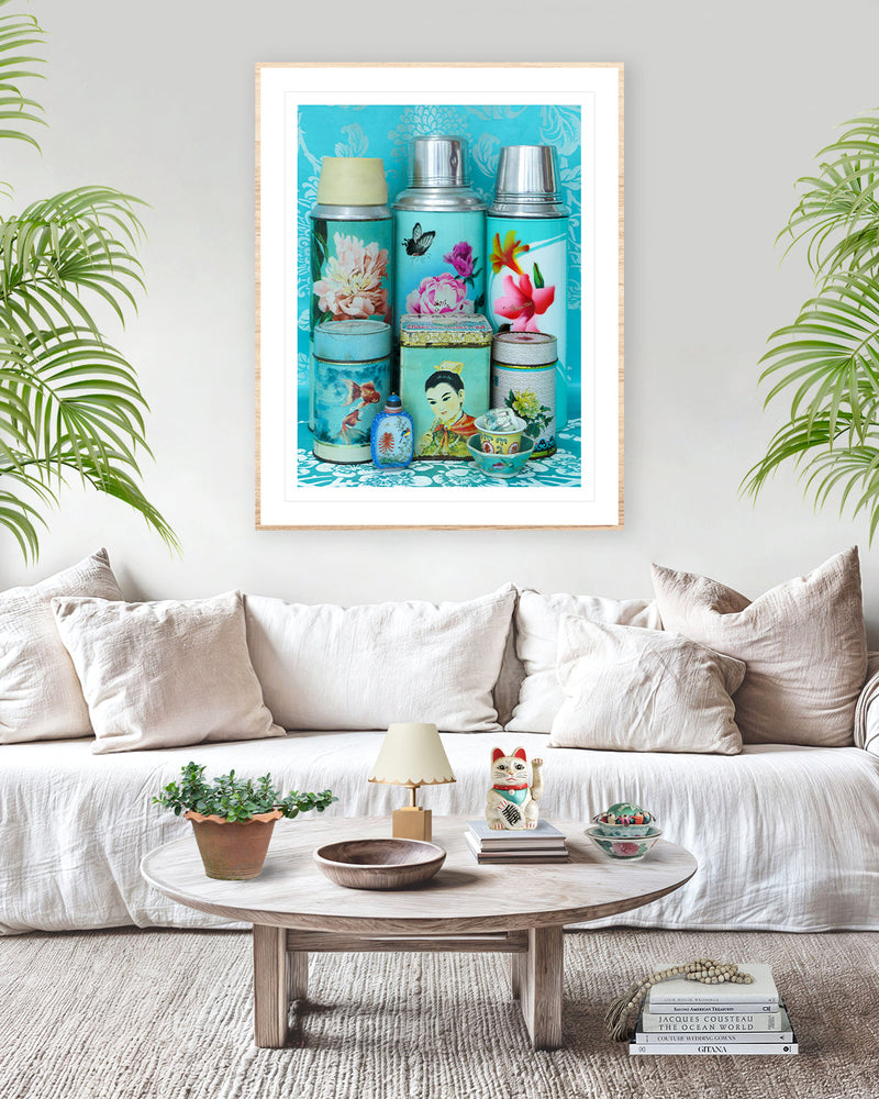 Still Life in Turquoise & A Pop of Pink