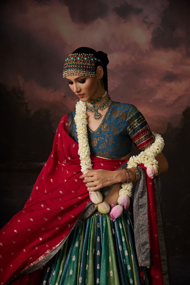 SOHA DUPATTA by SWATTI KAPOOR in red color for women Worldwide