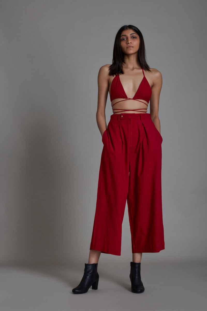 SOLITAIRE SET - RED Top & Tunics,Co-ord Set by Mati for women Worldwide