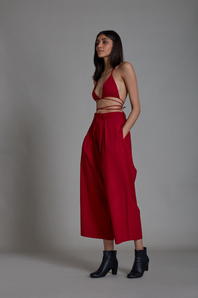 SOLITAIRE SET - RED Top & Tunics,Co-ord Set by Mati for women Worldwide