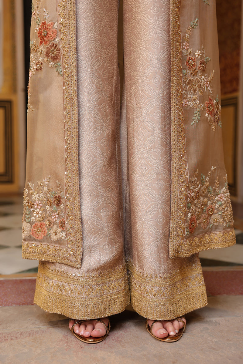 Ahista Ivory Cape Set silk tencel & organza kurta/kurta set by Niti Bothra in ivory for women Worldwide