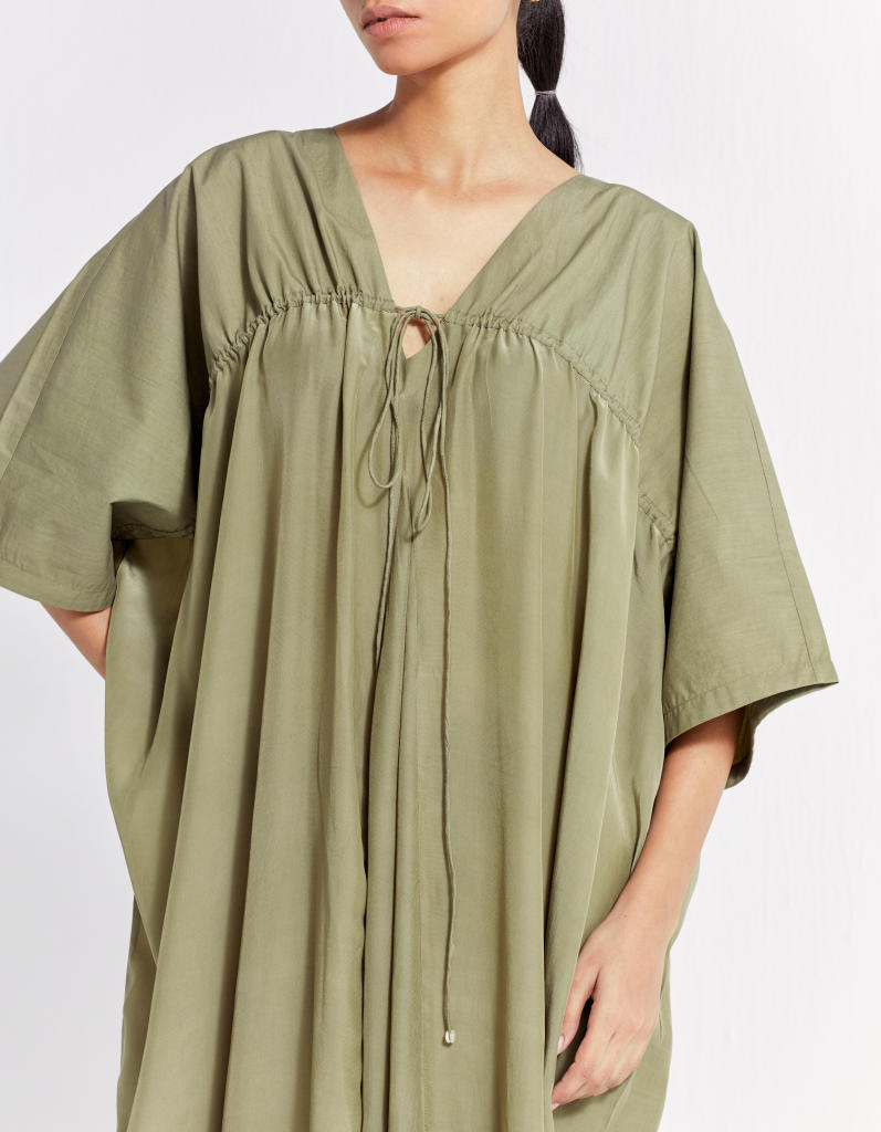 DRAWSTRING KAFTAN - OLIVE