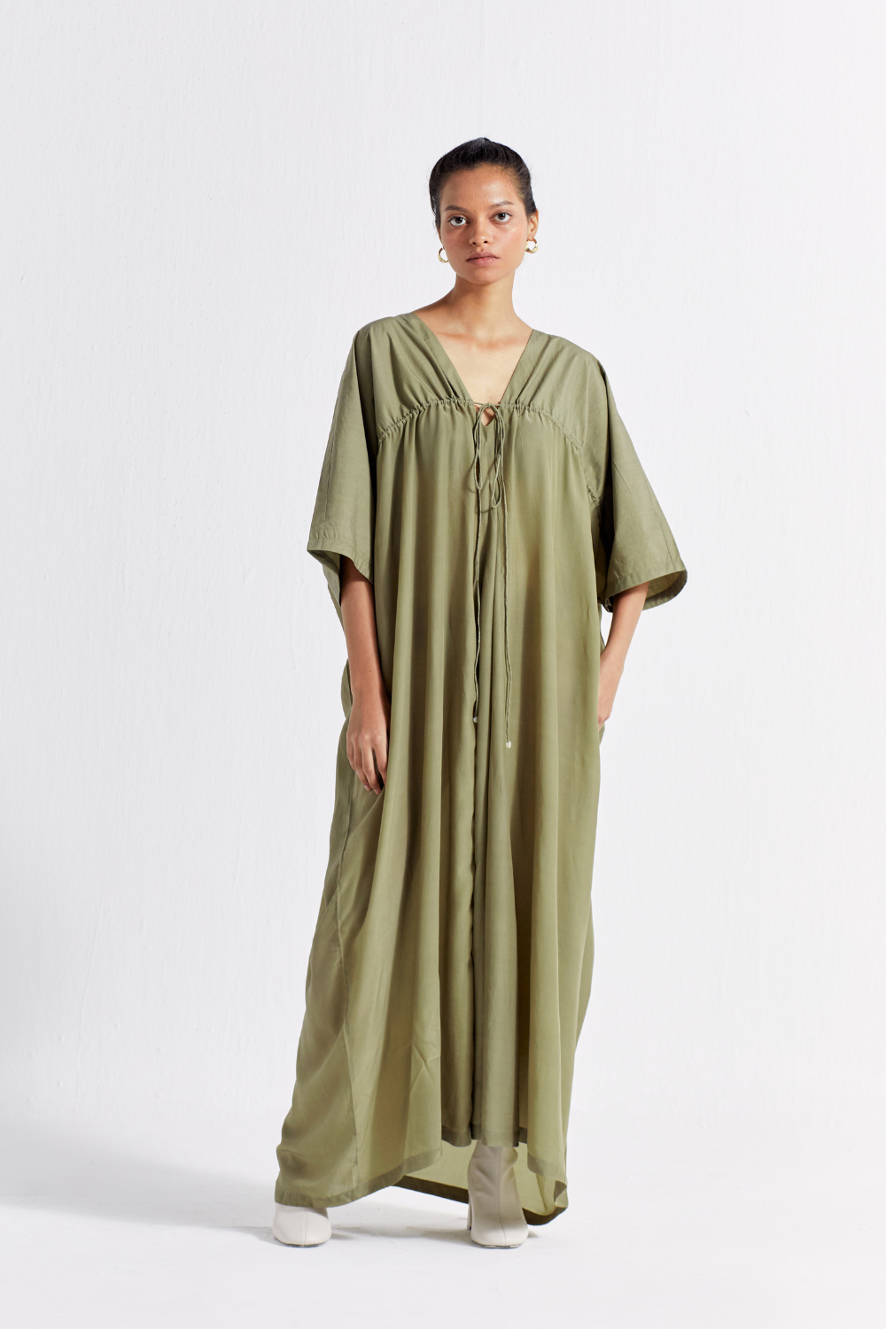 DRAWSTRING KAFTAN - OLIVE