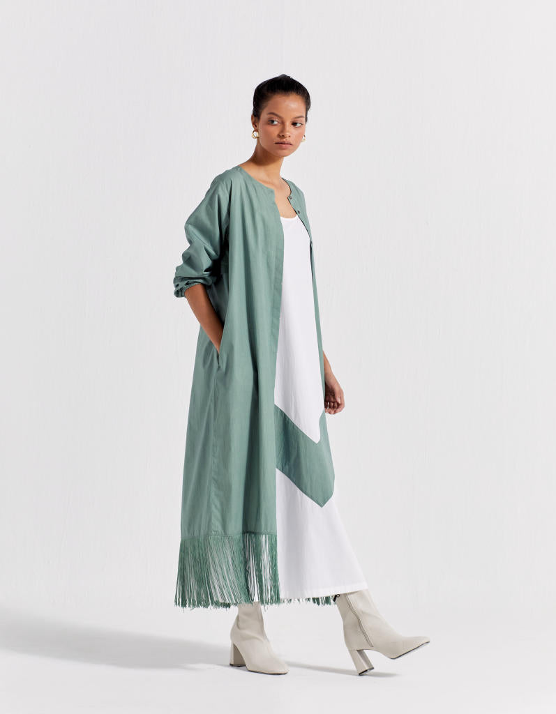 FRINGE BACK YOKE JACKET CO-ORD ( SET OF 2 ) poplin by THREE for women Worldwide